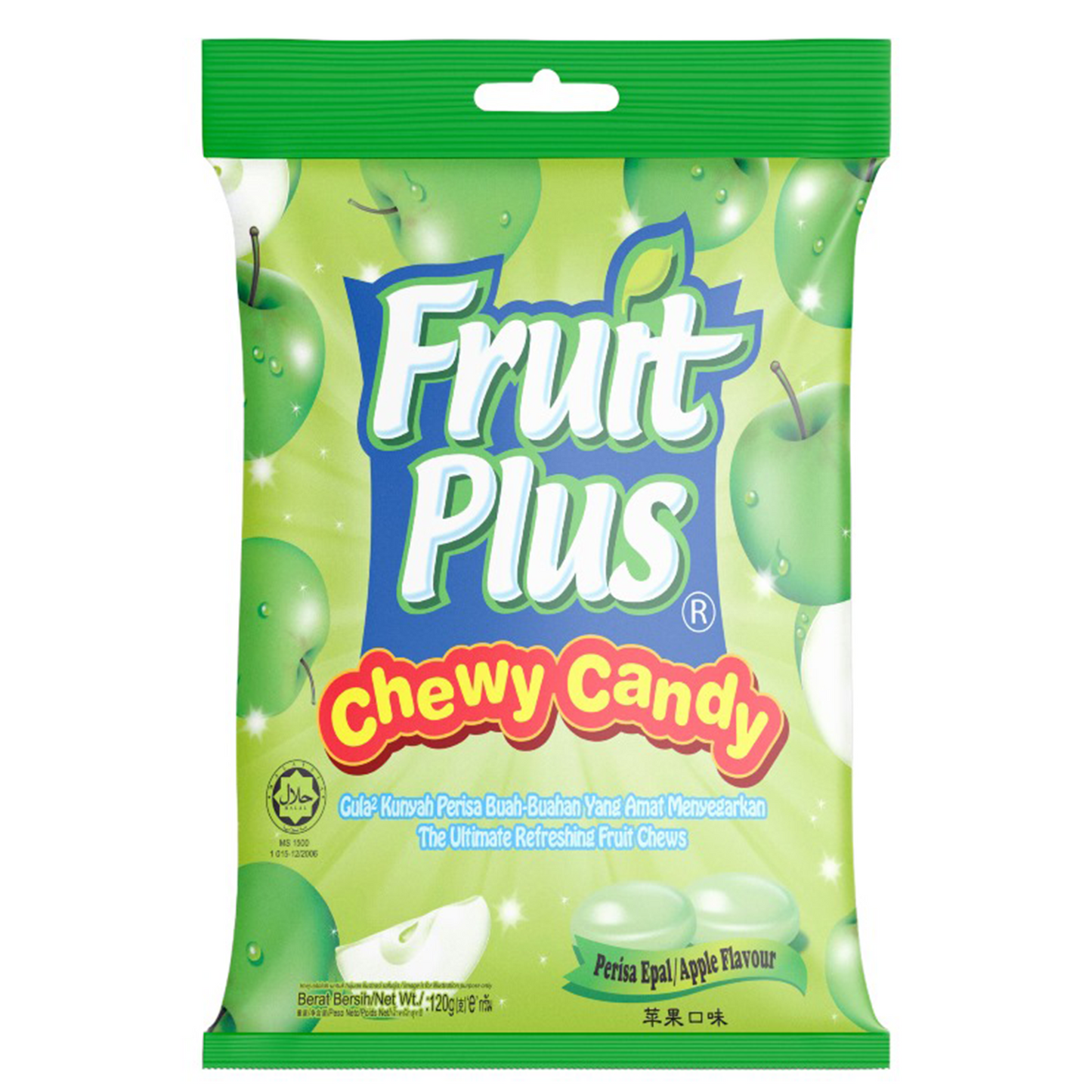 Fruit Plus Chewy Candy, Malaysian Fruit Chews Candy, Non-Melting, 4.2 Oz Bag (Approx. 40 Count)