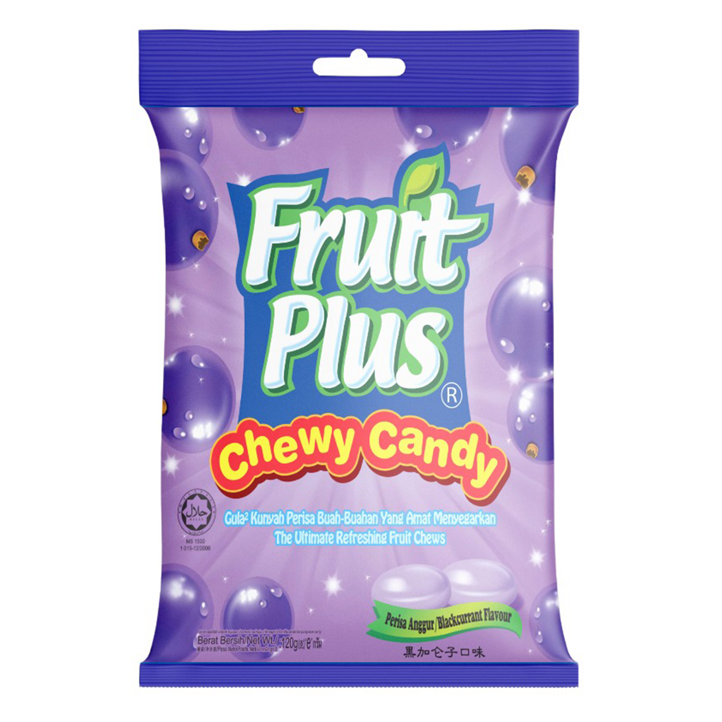 Fruit Plus Chewy Candy, Malaysian Fruit Chews Candy, Non-Melting, 4.2 Oz Bag (Approx. 40 Count)