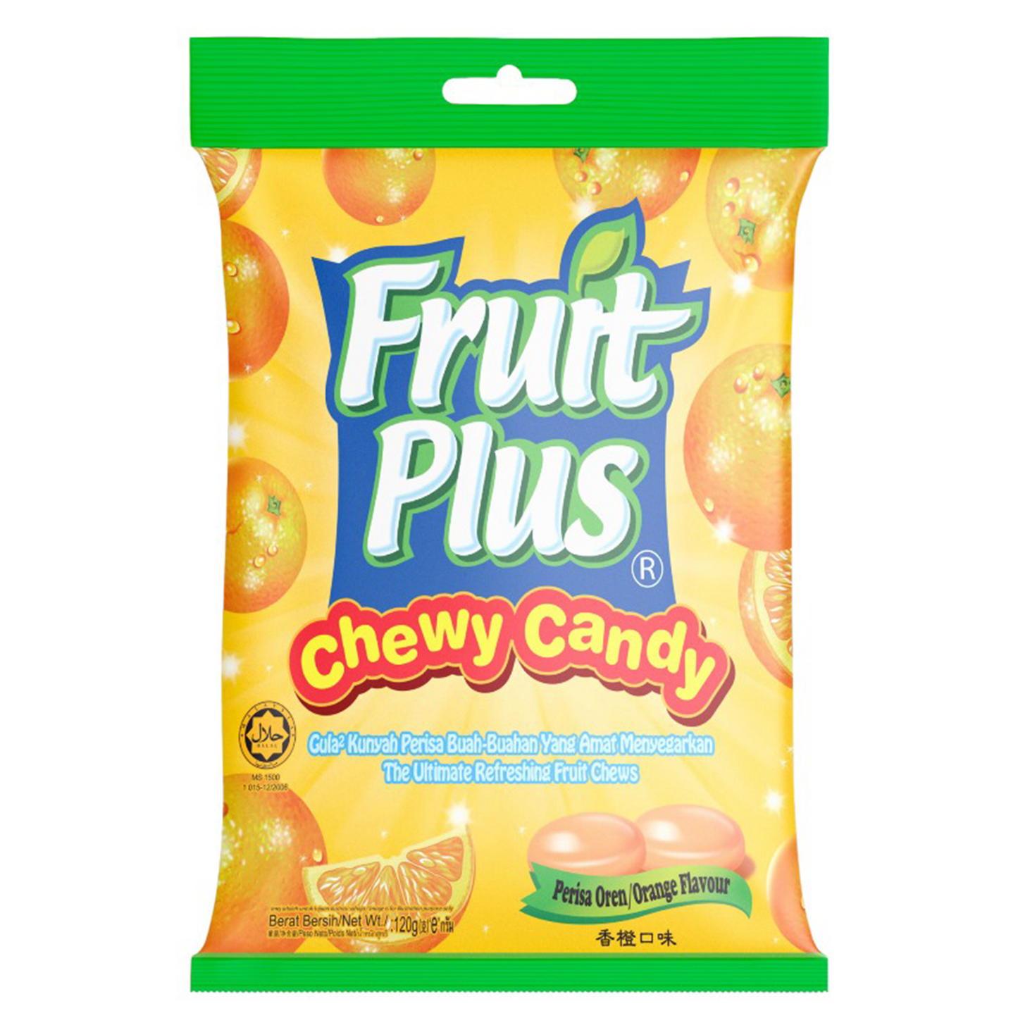 Fruit Plus Chewy Candy, Malaysian Fruit Chews Candy, Non-Melting, 4.2 Oz Bag (Approx. 40 Count)