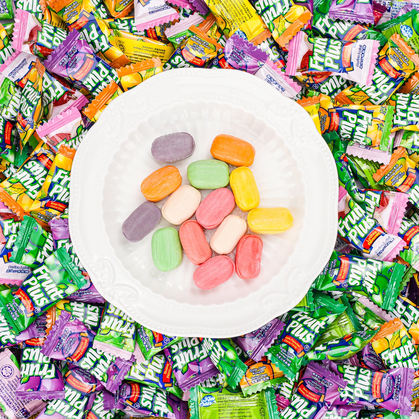 Fruit Plus Chewy Candy, Malaysian Fruit Chews Candy, Non-Melting, 4.2 Oz Bag (Approx. 40 Count)